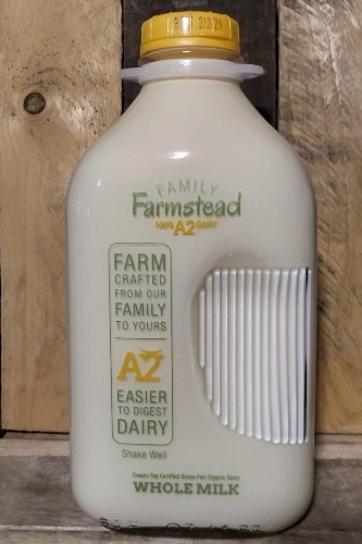 Family Farmstead A2 Cream-Top Certified Grass-fed Organic Whole Milk Half Gallon (GLASS)